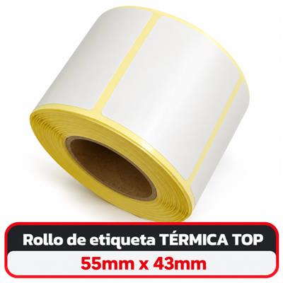 Rollo de etiqueta termica 55mm x 43mm x 500 *PARA BALANZA*